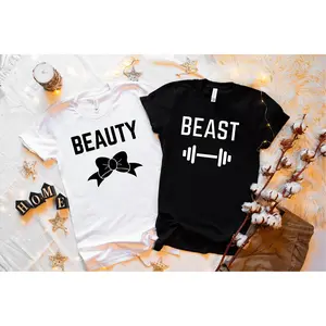 Beauty and Beast Shirt-Couple Shirts- Matching Shirts- Gift For Her- Valentine Gift-Funny Couple Shirt- Gift For Boyfriend- Girlfriend Gift