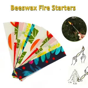 50-Pack Natural Beeswax Fire Starters - Eco-Friendly Cotton & Wax Strips for Grills, Fireplaces, Wood Stoves & Camping | Quick-Ignite