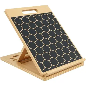 Adjustable Portable Wooden Slant Board for Calf Stretching, 300 Lbs Weight Capacity Stretch Wedge for Leg, Knees, Heel, Ankle