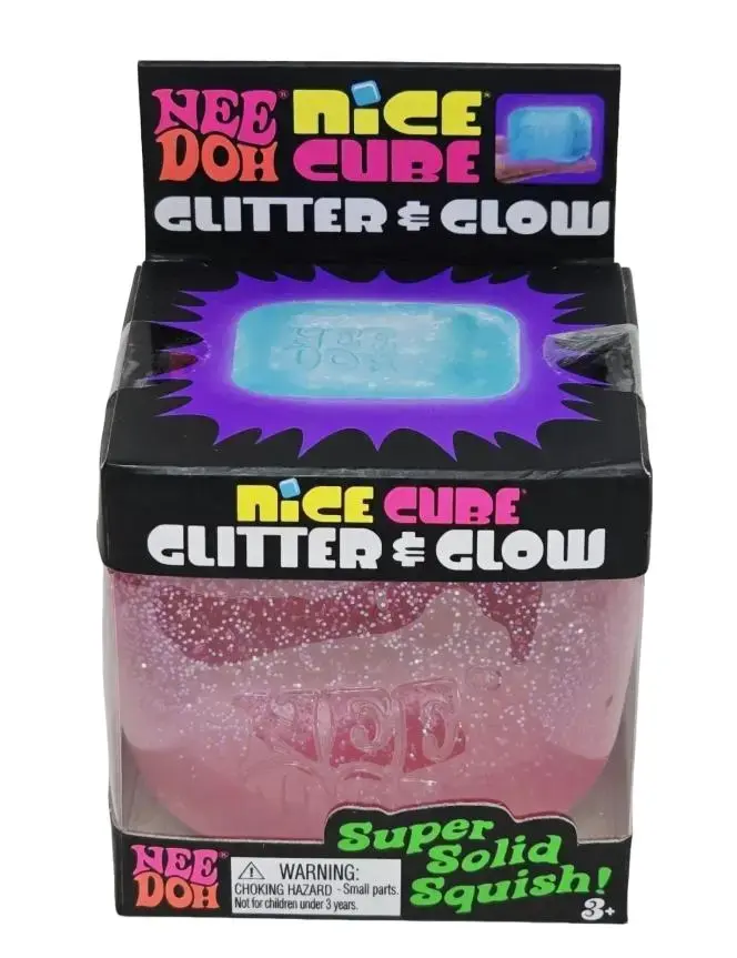 Nee Doh Nice Cube in solid or glitter & Glow stress reliever