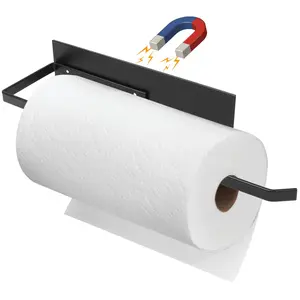 Magnetic Paper Holder, Wall Mounted Roll Paper Holder, Fridge Organizer for Paper Towels Rolls, Home Organizer for Kitchen Refrigerator Bathroom Toilet, Tissue Holder, Bathroom Accessory
