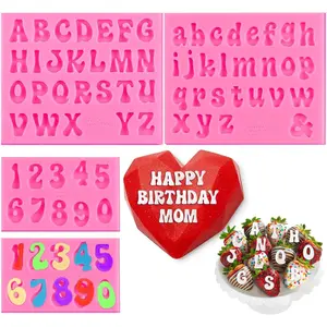 Chocolate Molds, Molds For Chocolate, Silicone Alphabet Mold, 3 Pcs Silicone Chocolate Molds For Breakable Hearts, Alphabet Number Fondant Mold For Candy Gummy Ice Cube Tray Resin