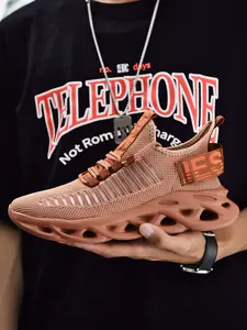 Men's Letter Strap Trend Shoes: Unique Blade-Sole, Daily/Running Dual-Use Casual Shoes