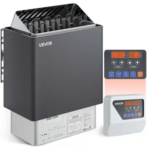 Summervibes VEVOR Sauna Heater, 9KW 220V Electric Sauna Stove, Steam Bath Sauna Heater with External Digital Controller, 3h Timer and Adjustable Temp for Max. 317-459 Cubic Feet, Home Hotel Spa Shower Use
