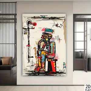 2D Flat [Hanging Art]Modern Abstract Graffiti Canvas Print - Frameless Vibrant Street Art for Living Room, Bedroom, Hallway Decor, Bedroom Wall DecorContemporary Art PieceFrameless Art, Wall Art
