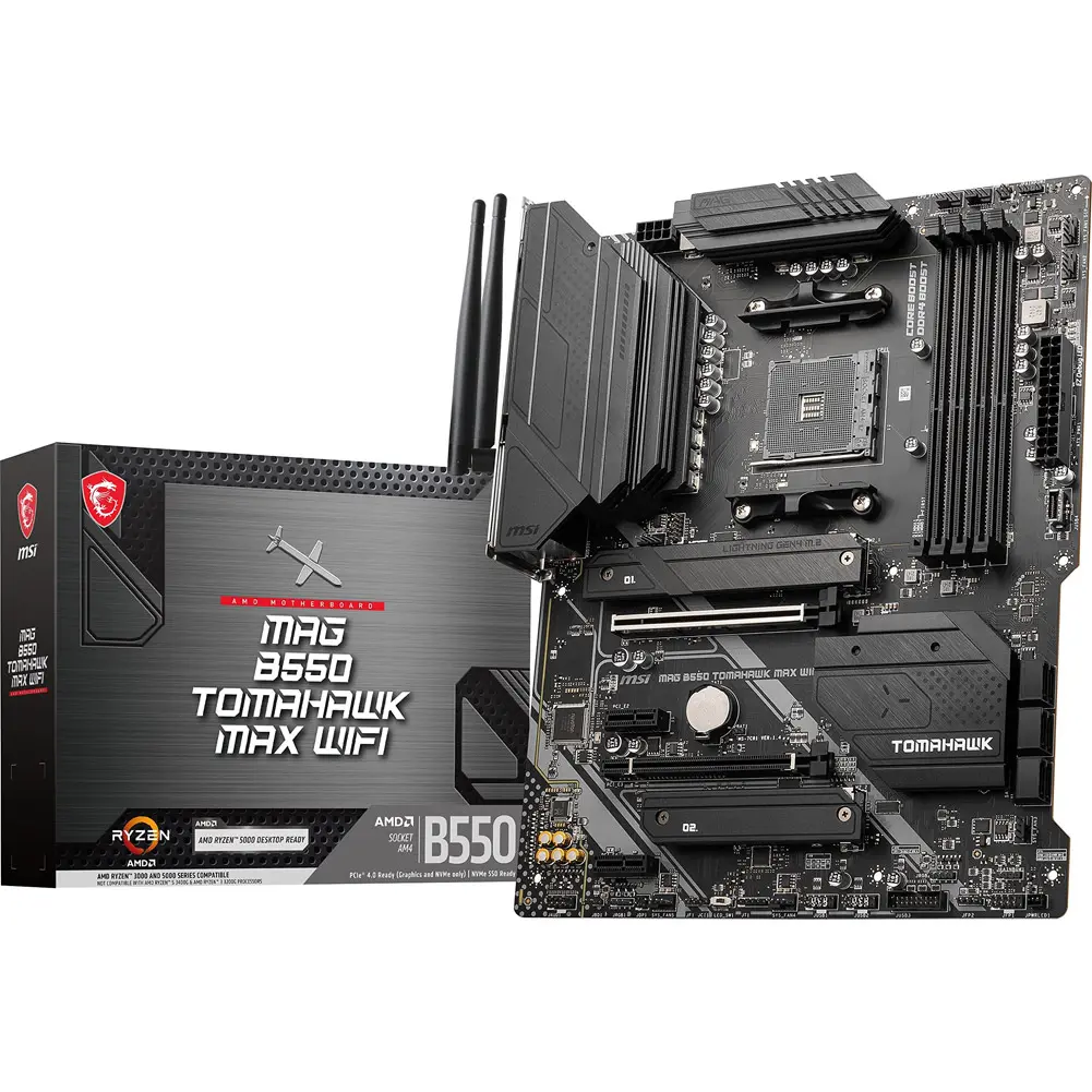 MSI MAG B550 Tomahawk MAX WiFi Socket AM4 DDR4 ATX Desktop Motherboard