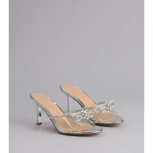 All About Glamour Rhinestone Bow Heels