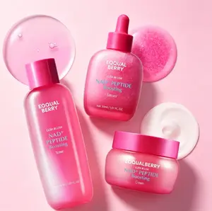EQQUALBERRY NAD+ Firming Skincare Set – 3-Step Toner, Serum & Cream with Peptides | Lifts & Smooths Skin | Ceramide Barrier Repair & Hydration