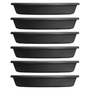 HC Companies Classic 21.13 Inch Round Saucer Tray for 24 Inch Plant Pot (6 Pack)