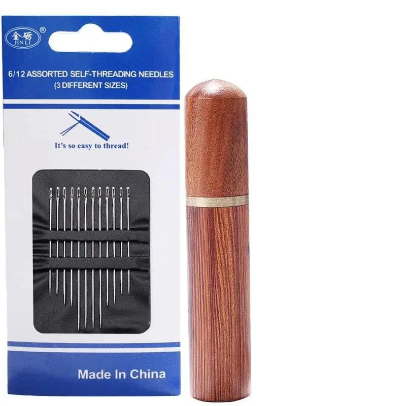 Stainless Steel Blind Sewing Needle (12pcs/set), Side Hole Blind Sewing Needle, Self Threading Needle, Sewing Supplies for Home Use