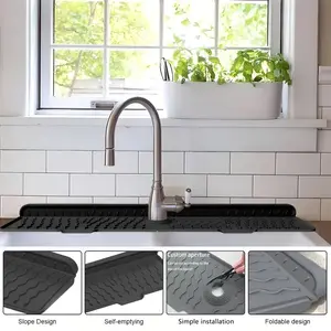 Keep Your Sink Dry! Silicone Drainer Mat for Kitchen & Bath