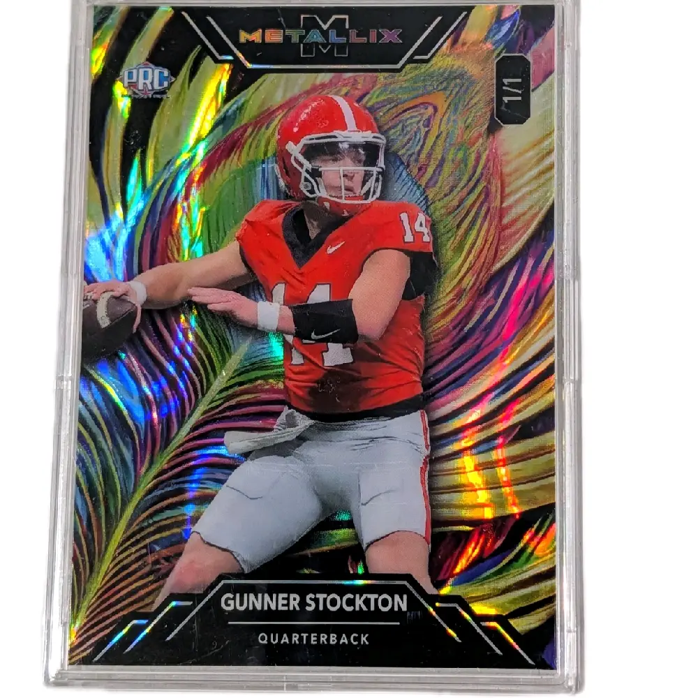 2025 Gunner Stockton Georgia Bulldogs Wild Card Metallix Rainbow Refractor Card Serial Numbered 1/1