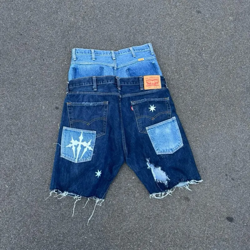 Double Waist Distressed Men’s Jorts “Kreme”