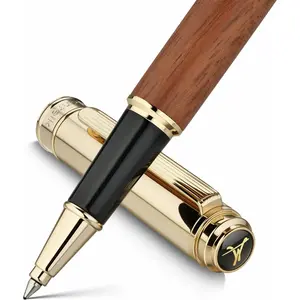 316 Luxury Journaling Pen, Nice   for Writing, 24K  Accents, Schmidt refill, Fancy Rollerball,  Set for Men & Women, Executive & Professional Christmas Office, Pens-Rosewood