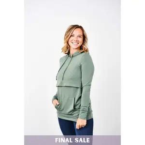 Outlet 6039 - Latched Mama Cloud Nursing Hoodie - Avocado - Extra Extra Small