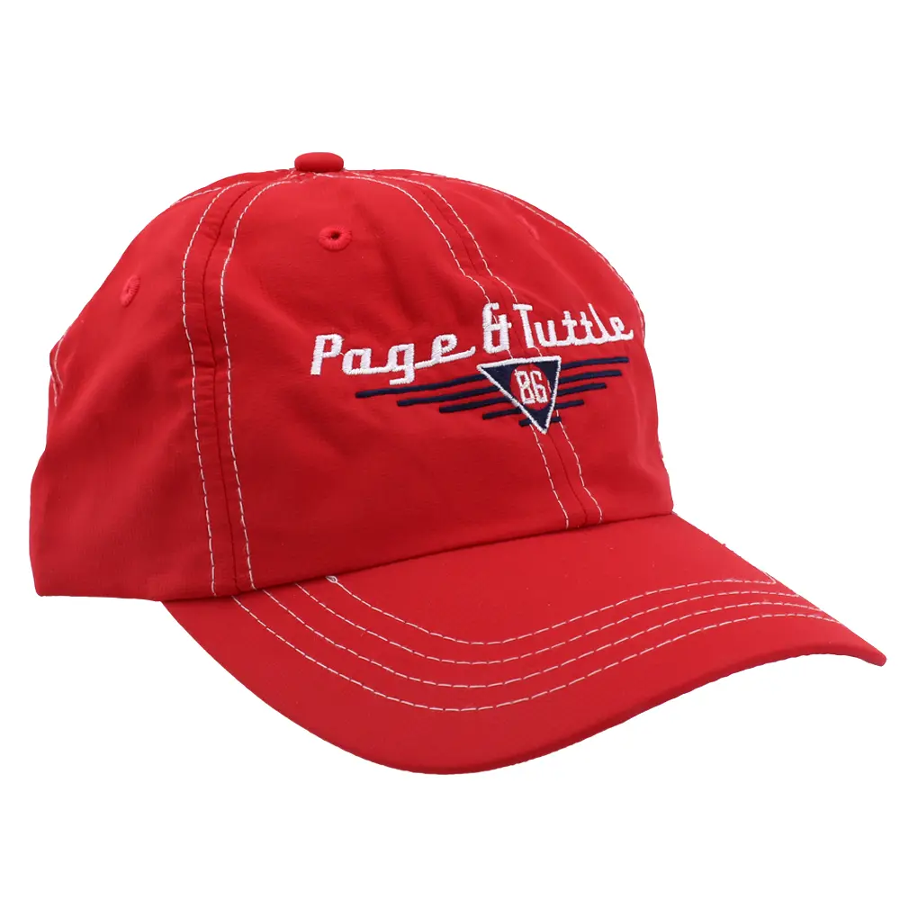 PAGE and TUTTLE Mens Performance Cap Athletic Athletic Cap - Red