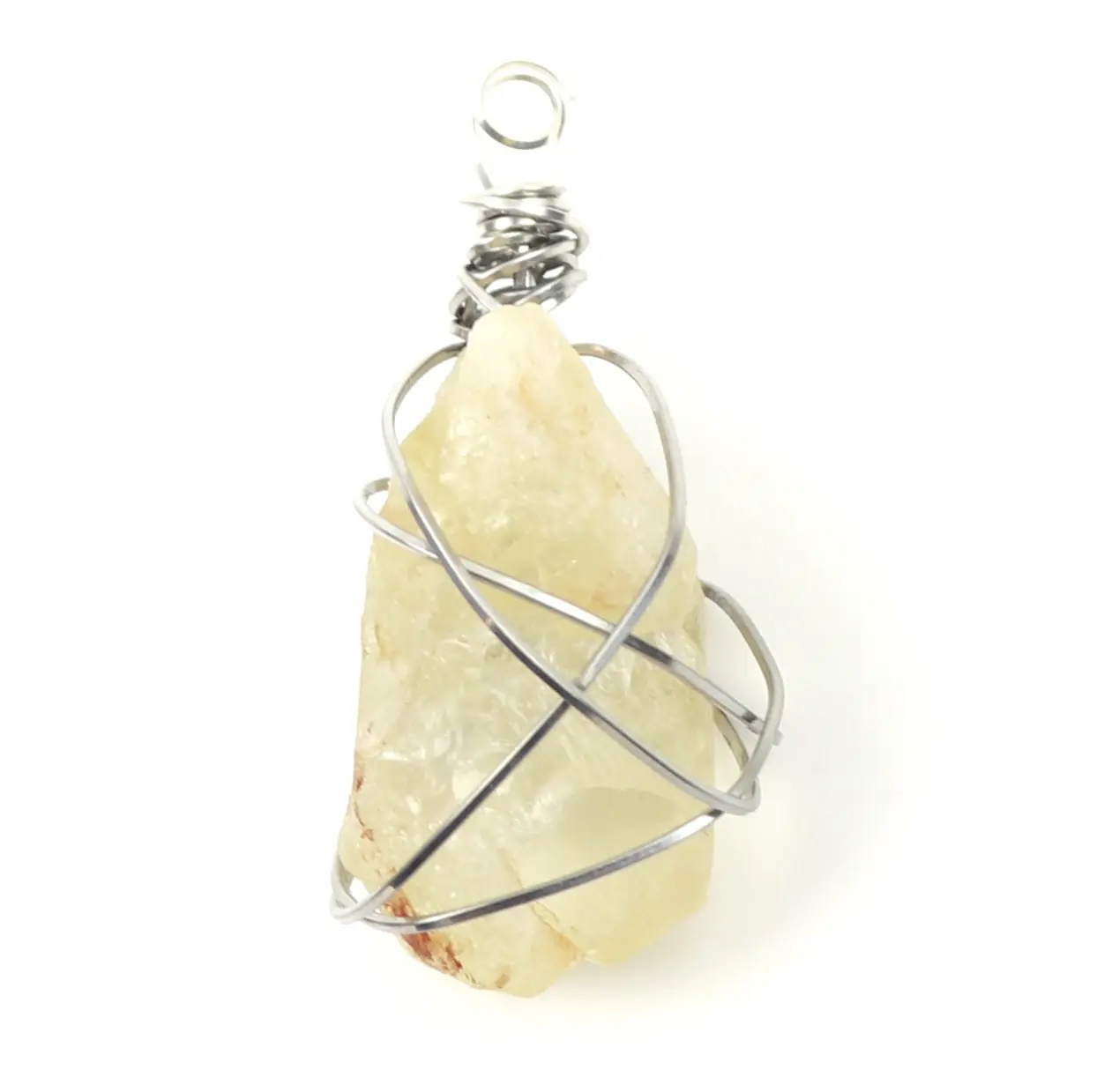 Couture Crystalz - Intellect - Sterling Silver Wrapped Citrine Crystal Pendant Necklace