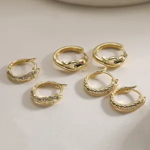Simple Luxury Zircon Metal Hoop Earrings For Women Exquisite Small Round Circle Earrings Women's Jewelry Gifts