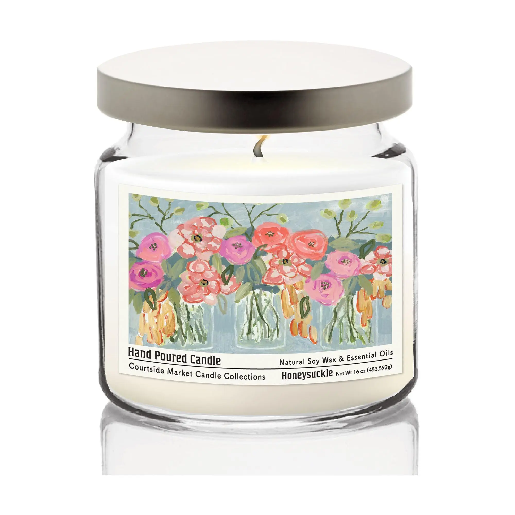 Courtside Market Three'S A Charm Candle Glass Jar 16 oz