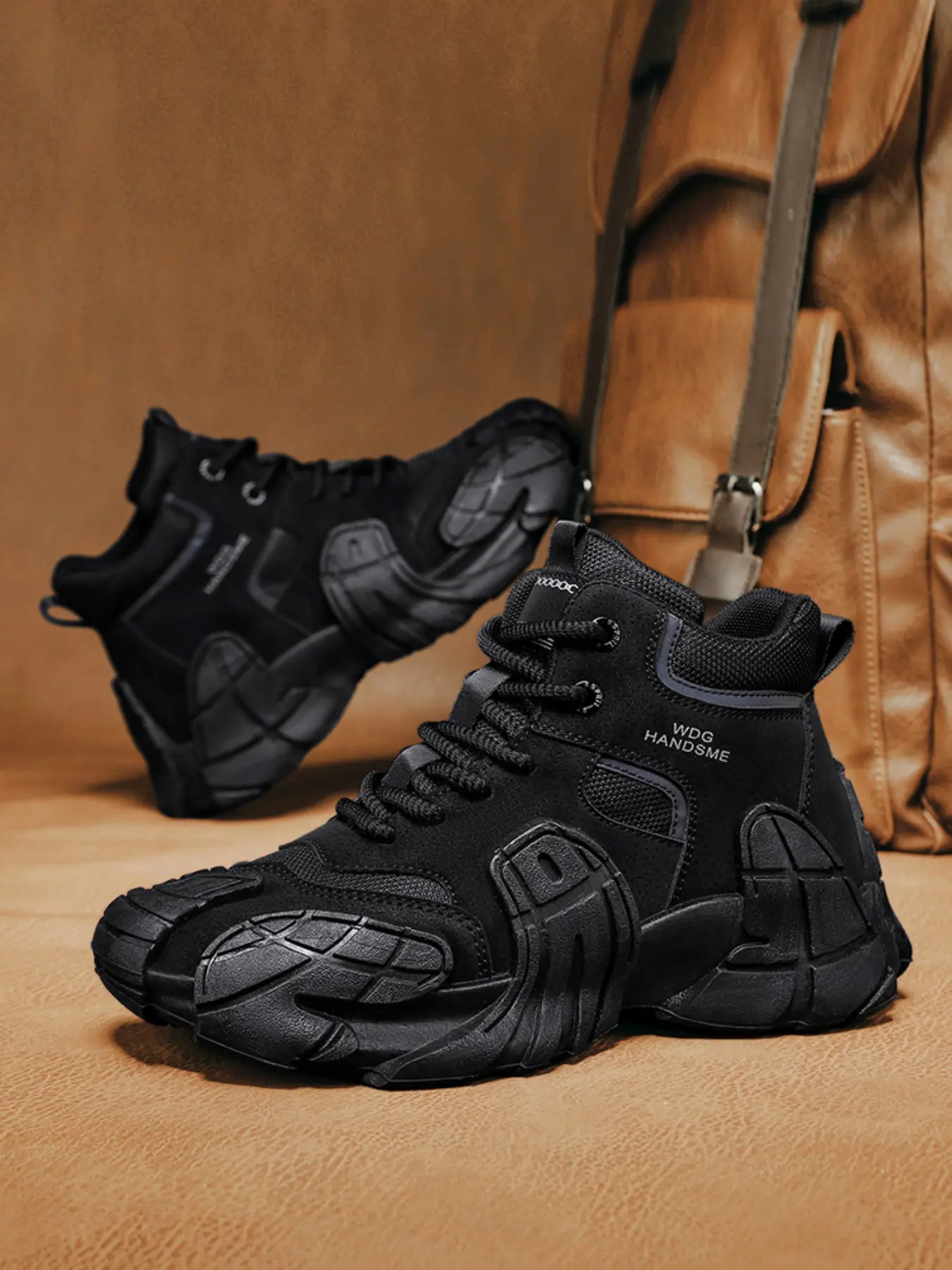 Men's Fashion Hiking Sneakers Tactical Hiking Boot High-Top Winter Shoes, Hiking Style Shoes, Hardcore Functionality, Breathable Anti-Slip, Casual Daily Wear
