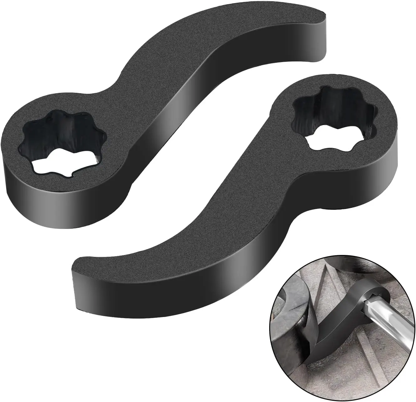 Torque Wrench Adaptor Head, 2pcs Pry Bar Wrench Adaptor Head Tools, Open End Wrench, Half Shaft Removal Car Repairing Tools, Heavy Duty Hardware