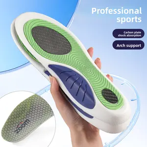 Professional Sports Insoles – Carbon Fiber Shock Absorption & Arch Support Cushioned Inserts, Breathable Non-Slip Shoe Pads for Running, Workout & All-Day Comfort