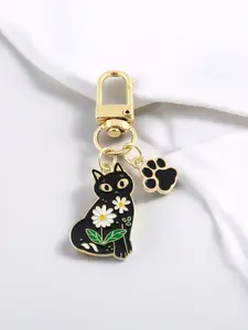 1pc Cartoon Cat Keychain For Men, Stylish Keychain, Cute Cat Animal Paw Key Chain, Wallet Car Pendant