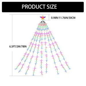 Magical Christmas Tree LED Lights 6.5FT 2M 78IN Colorful Holiday Decorations Easy Setup No App Needed