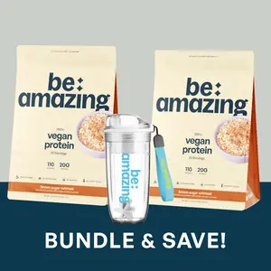 Morning Nostalgia Pack | Be Amazing Brown Sugar Oatmeal Vegan Protein + Clear Protein Shaker Bundle Morning Nostalgia Pack | Be Amazing Brown Sugar Oatmeal Vegan Protein + Clear Protein Shaker Bundle