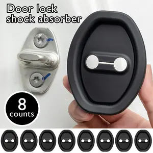 8 Counts Silicone Door Latch Guard Cover, Self-Adhesive Door Lock Protector, Universal Car Decor Accessories for Most Vehicles