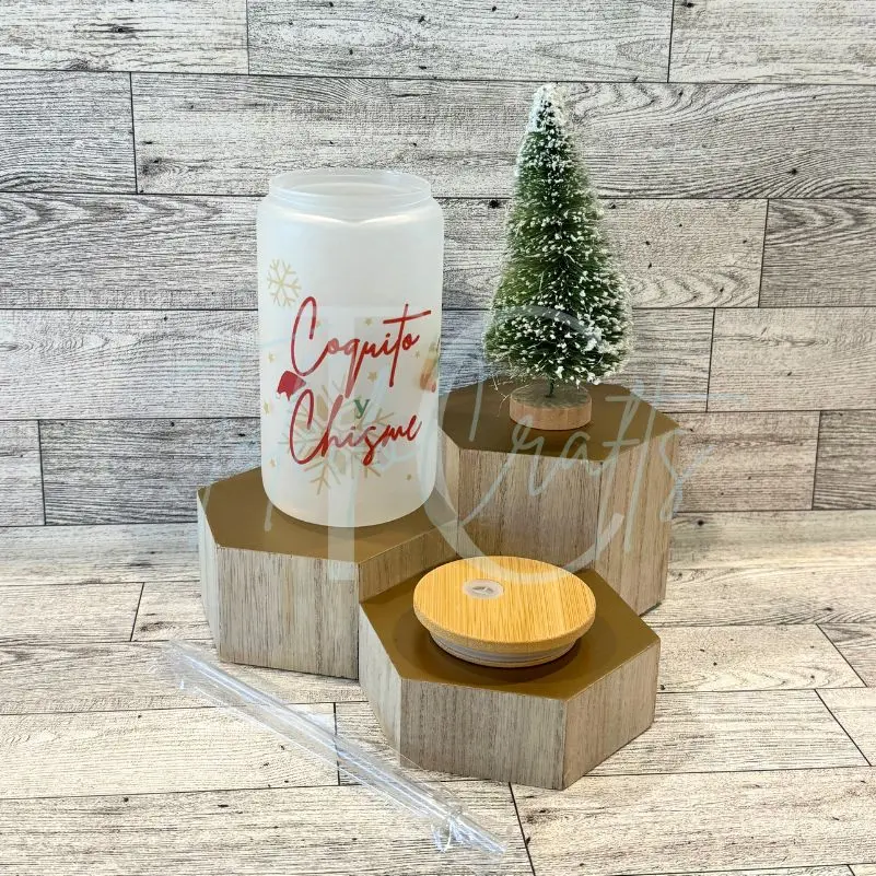 Coquito y Chisme Sublimated Glass Cup