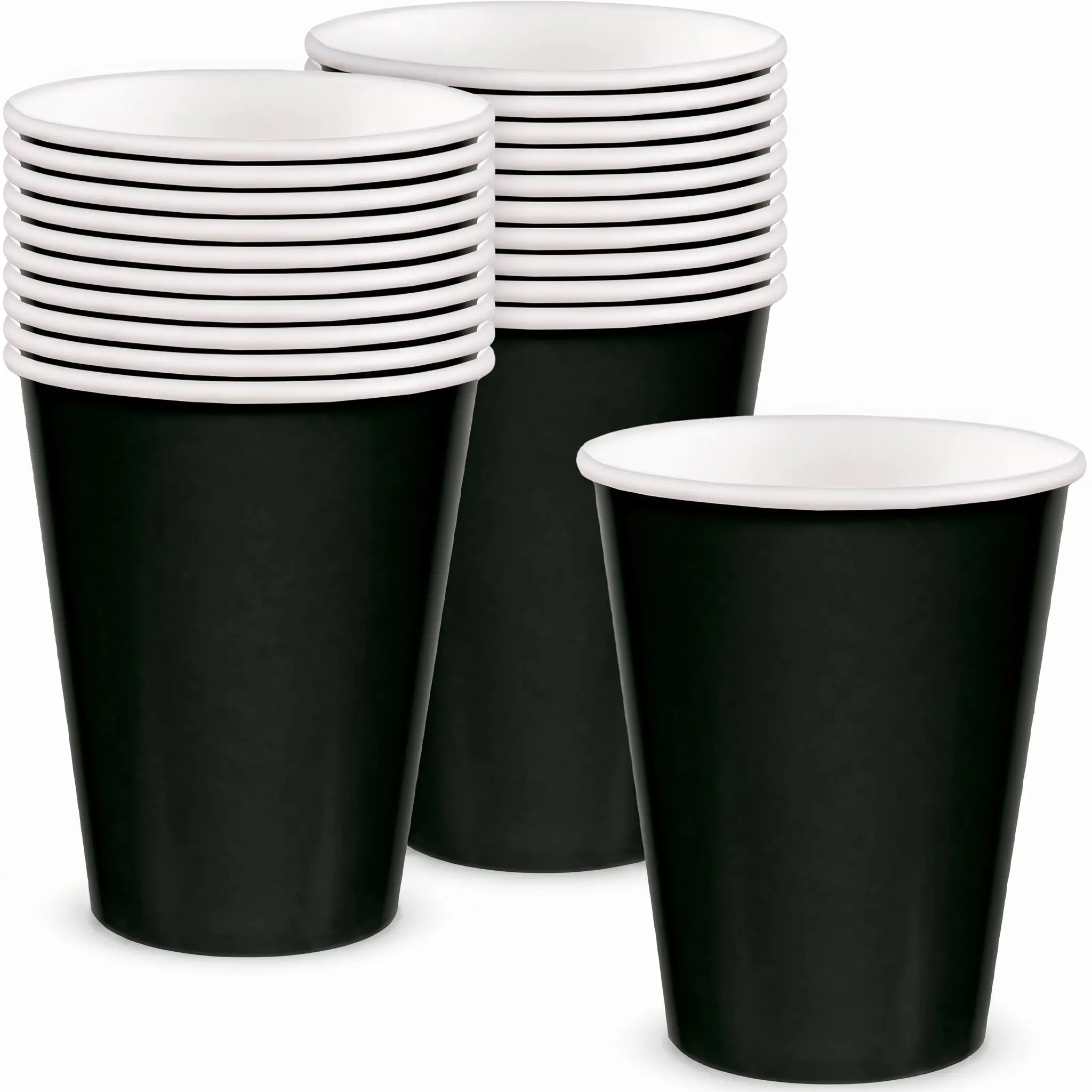 Jet Black 9oz Paper Cups - 20 Count