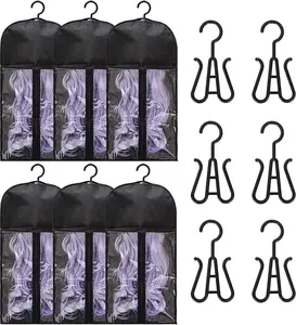 6pcs Wig Storage Bags with Hangers - Durable Hair Extension Organizer for Multiple Wigs & Accessories,summerwins