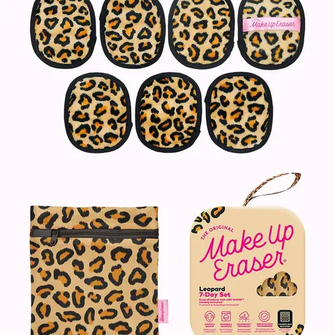 MakeUp Eraser Leopard 7-Day MakeUp Eraser Set with Laundry Bag