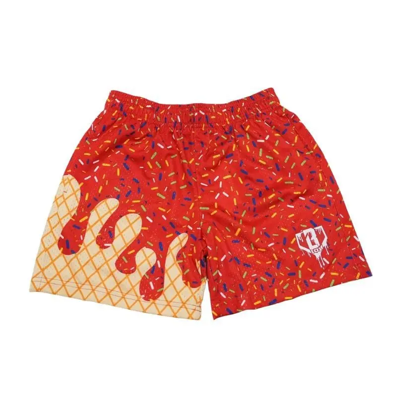 Ice Cream Drip Mesh Shorts for Kids, Youth & Adults, Retro Sprinkle Athletic Shorts