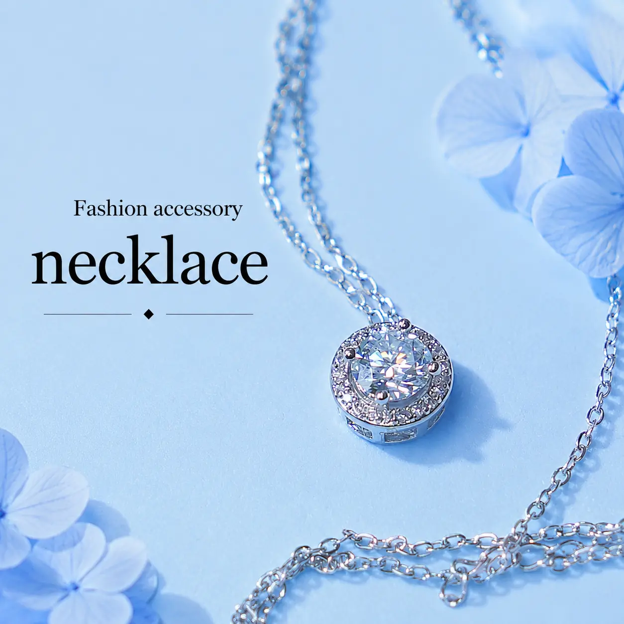 Women's XL1008 High-End Artificially Cultivated 1-Carat Round Cut Diamond Circular Pendant Necklace - Gold-Plated Metal, Sapphire Gemstone Accent, Pendant for Chain, Daily Wear Costume Jewelry Accessory