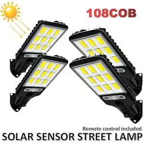 108COB Solar Street Lamp, Outdoor Wall Light, Easy to Install, IPX4 Waterproof, 3 Lighting Modes with Motion Detection, Solar Sensor LED Street Light Ideal for Bedroom, Hallway, Stairs, Garden, And Bedside Decor