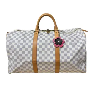 Pre-owned Louis Vuitton Coated Canvas Tote Bags Damier Azur Keepall 50