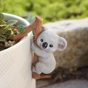 Koala Plant Pot Hanger, Fun Garden Animal Decor, Home Desk Organizer & Cup Holder, Multi-Scene Koala Hanging Accessory