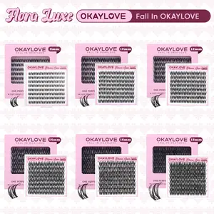 OKAYLOVE Lashes Cluster, One Size Eyelashes Clusters for Flora Luxe|Lira, 8/ 10/ 12/ 14/ 16/ 18MM Soft Cluster Eyelash Extensions, DIY Eyelash at home Easily, Natural Makeup Girl Gifts