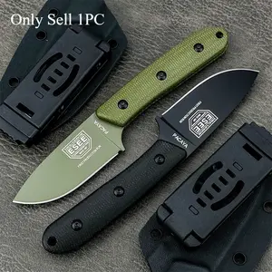 Two Different Color Straight Knife Set with Sheath, D2 Blade, Micarta Handle, Tactical Knives, Ideal for Outdoor Camping, Hiking, Fishing, Practical Wear-Resistant Tool