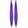 Purple Elastic Tie Straight Sleeve Wrap Braided Ponytail, Cosplay Headwear Hair Extension Straight Hair Ponytail Braid Wrap-around Braid Ponytail, Ponytail Extend 2 PCS Hairpiece