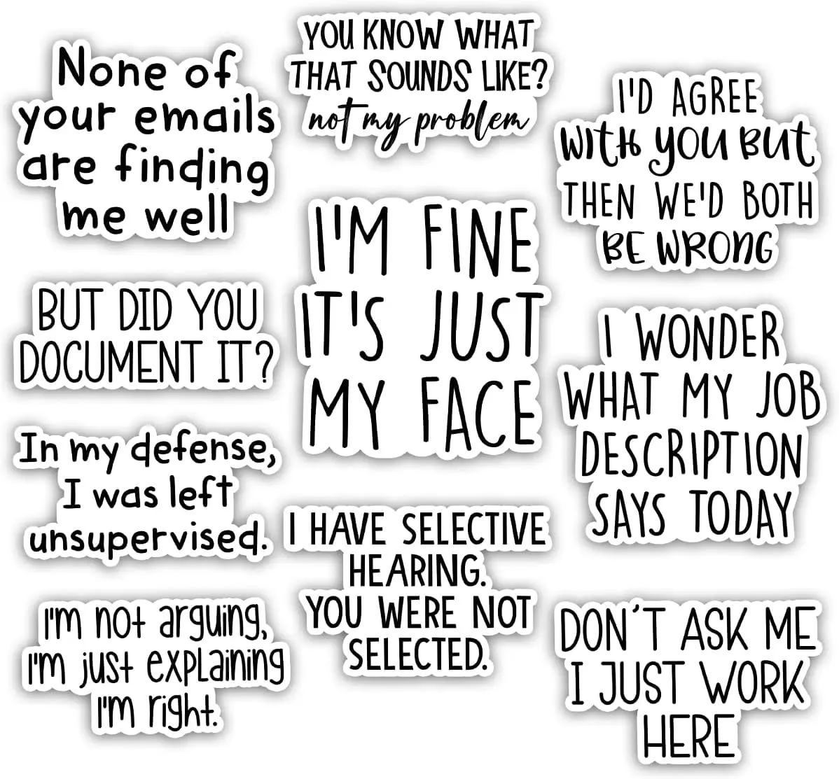 Office Worker Sticker Pack, Funny Sarcastic Office Humor Sticker, Data Analyst Admin Assistant Secretary HR Manager Gift, Decoration for Laptop Tablet PC Desk Helmet Vehicles