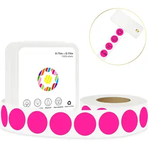 3/4 Inch Dot Stickers, 0.75 Inch Removable Round Sticker Labels  Oil Proof for , Crafts, Small Retail Stores, Offices, Garages, Yard Sales, 1000 count Fluorescent