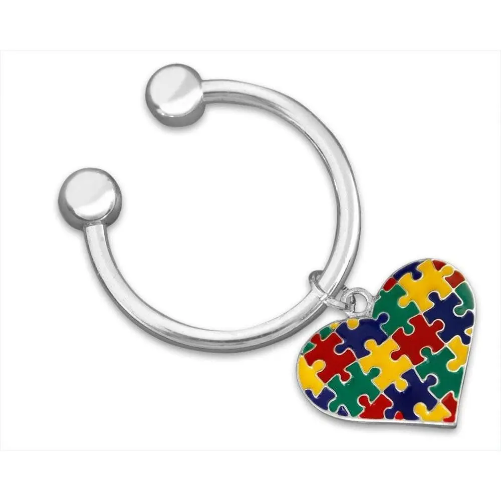 Autism Multicolored Puzzle Piece Key Chain