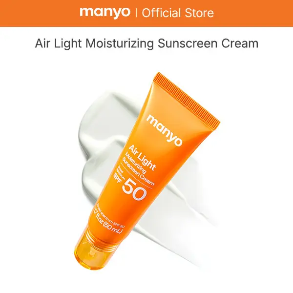 [manyo] Airlight Moisturizing Sunscreen - Lightweight Korean Facial Sunscreen, UV Protection, No White Cast, Skin Repair, Makeup Base Prep, Oil Control, Daily Sun Shield