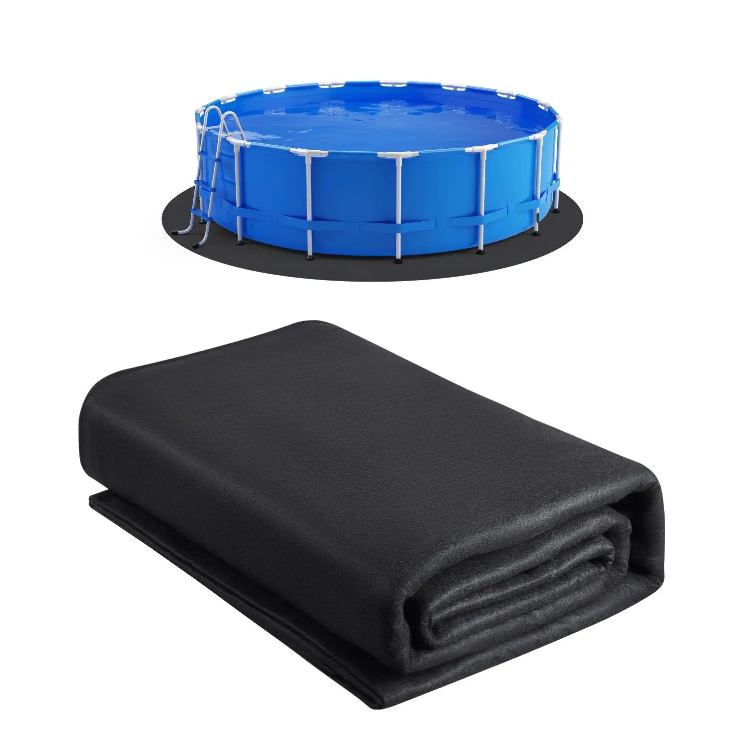 【Summerfinds】 VEVOR 12ft Round Pool Liner Pad, Pool Liner Pad for Above Ground Swimming Pools, Extra-Thick Pool Mat, Prevents Punctures, Recycled Geotextile Material Underlayment Pad, Extend Liner Lifedealsforyoudays