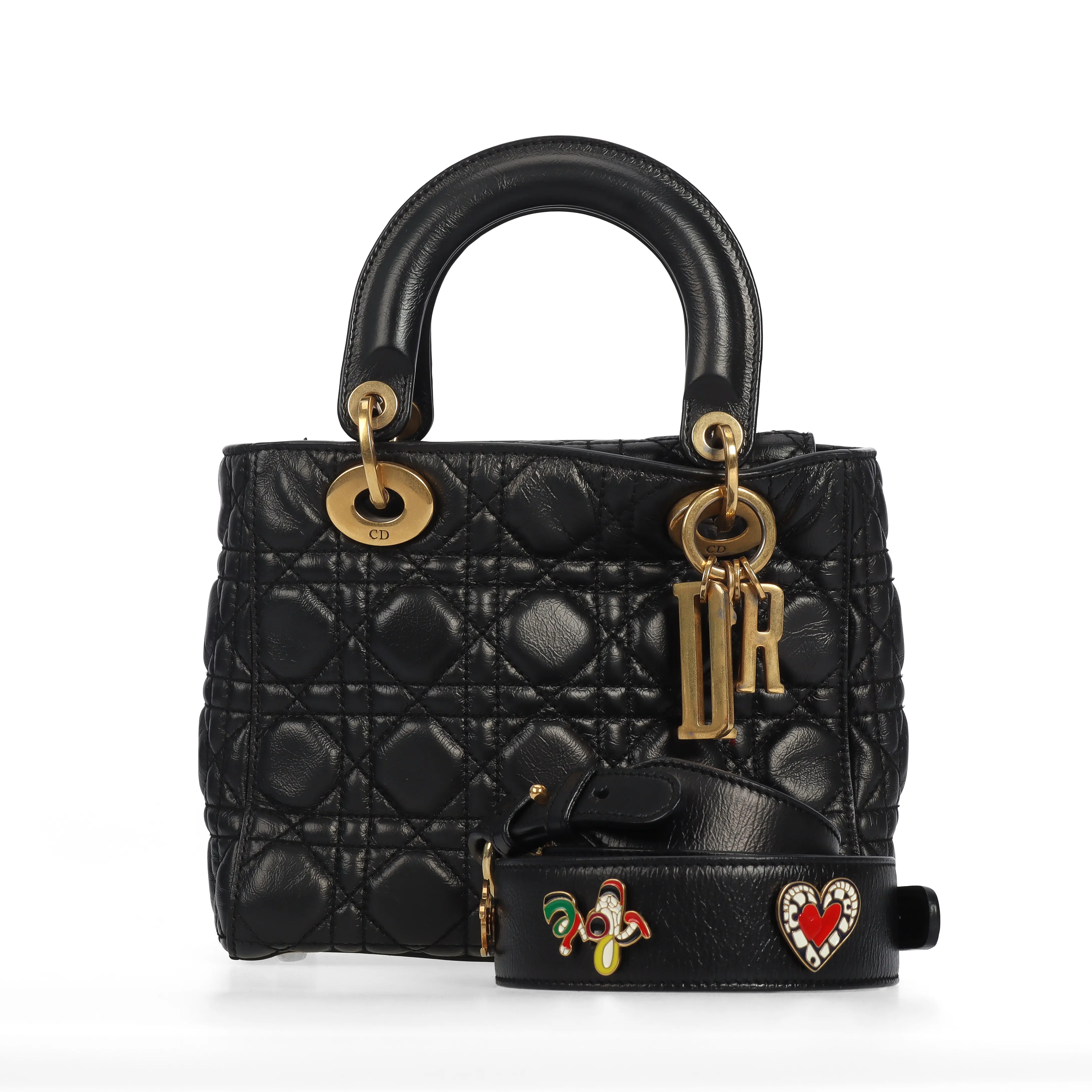 Pre-owned Dior Calfskin Shoulder Bags Lady Black 48753259