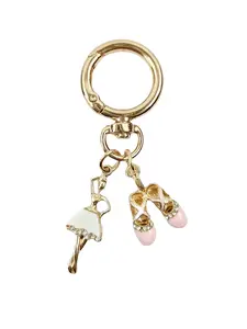 Ballet Girl Bag Charm Pendants, Ballerina & Dance Shoe Bag Chain Charms, Elegant Coquette Bag Decoration Keychain, Cute Girly Bag Pendant for Backpack Purse, Ideal for Dancers & Romantic Fashion Lovers