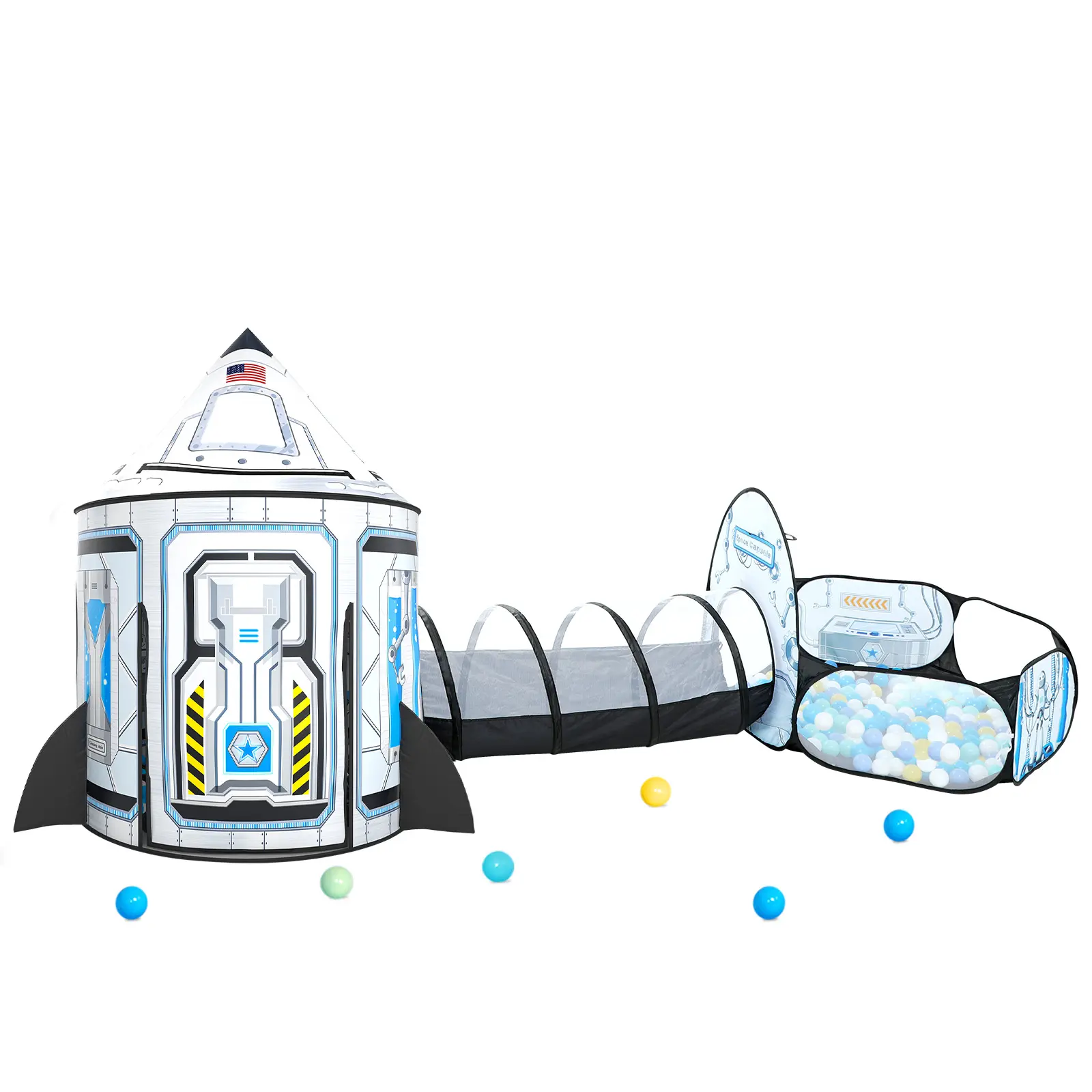 Space Adventure Play Tent: Kids Play Tent Set Includes Baby Ball Pit And Crawl Tunnels Indoor Outdoor Playhouse Gifts Toys For Toddlers Boys Girls